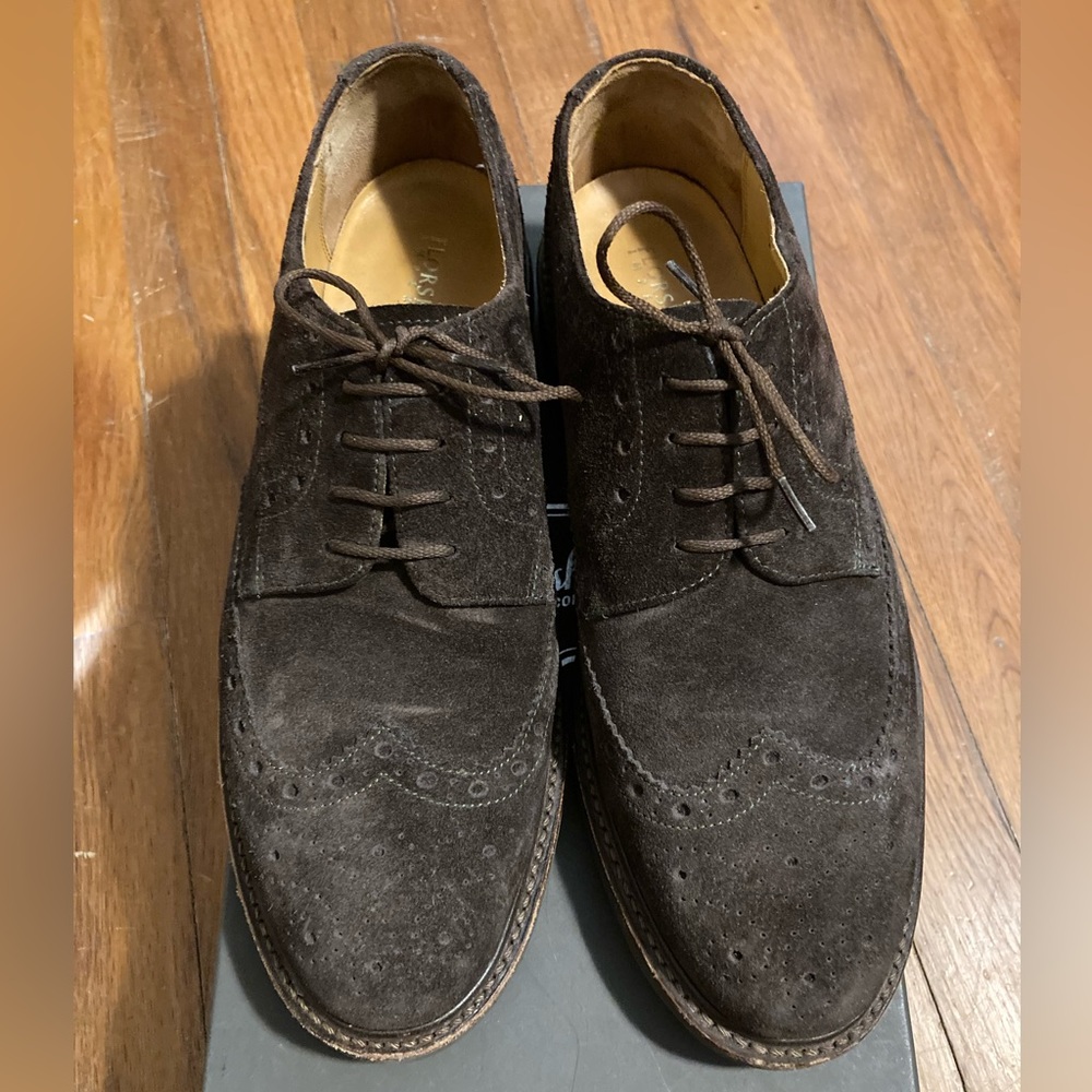 Florsheim Imperial Constable Wingtips brown suede 8.5M